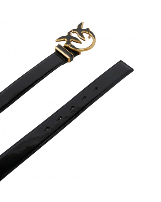 Pinko Love Berry H3 Black Leather Ζώνη