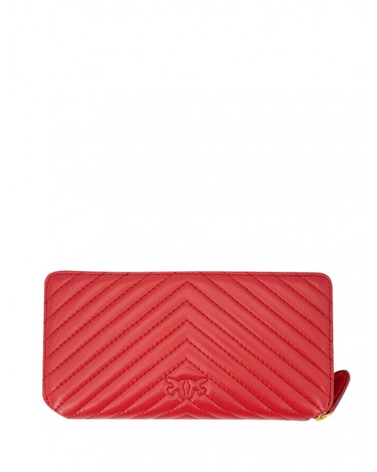 Pinko Ryder Zip-around Chevron Red Πορτοφόλι