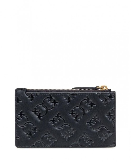 Pinko Airone Cardholder Black Leather Πορτοφόλι