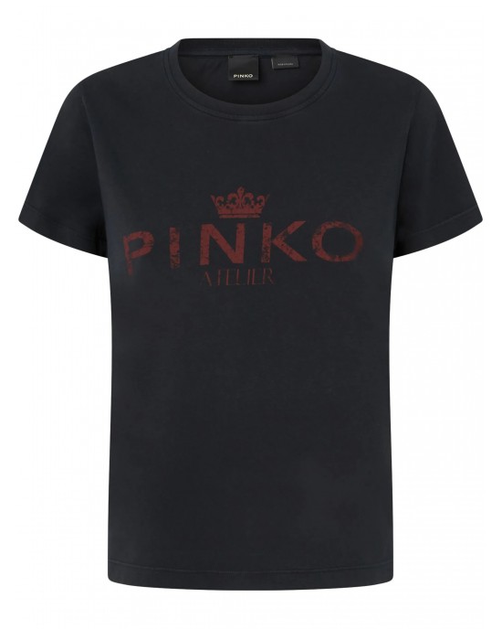 Pinko Bussolotto T-shirt Black/Bordeaux Μπλούζα