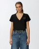 Pinko Turbato T-Shirt V-Neck Black Μπλούζα