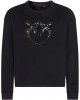 Pinko Nelly Crew Neck With Love Birds Jewel Embroidery Black Μπλούζα