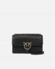 Pinko Love One Classic Chevron Black Leather Τσάντα