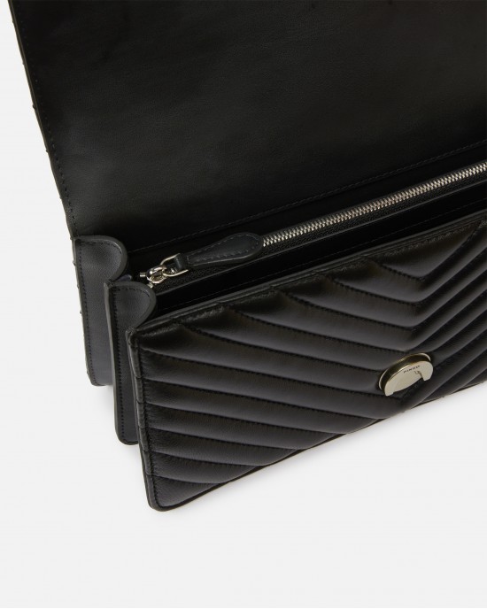 Pinko Love One Classic Chevron Black Leather Τσάντα