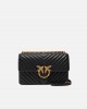 Pinko Love One Classic Chevron Black Leather Τσάντα