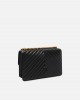 Pinko Love One Classic Chevron Black Leather Τσάντα