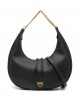 Pinko Brioche Hobo Classic Black Leather Τσάντα