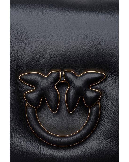 Pinko Love Click Puff Baby In Soft Black Leather Τσάντα