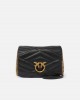 Pinko Love Click Puff Classic Quilted Puzzle Black Leather Τσάντα