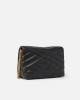 Pinko Love Click Puff Classic Quilted Puzzle Black Leather Τσάντα