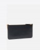 Pinko Horizontal Flat Black Leather Τσάντα