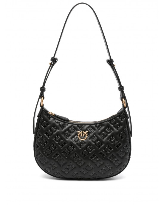 Pinko Half Moon Mini Black Leather Τσάντα