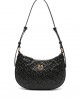 Pinko Half Moon Mini Black Leather Τσάντα