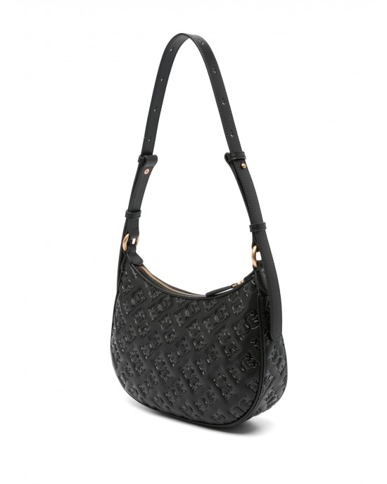 Pinko Half Moon Mini Black Leather Τσάντα