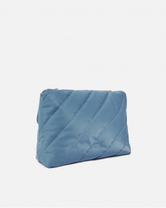 Pinko Love Puff Extra Quilted Nylon Recycled Light Blue Τσάντα