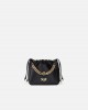 Pinko Atalanta Pouch Satin Mini Clutch With Chains Black Τσάντα