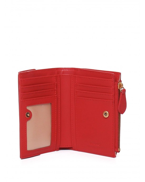 Pinko Compact Small Red Leather Πορτοφόλι