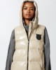 Pinko Graffetta Padded Puffer Gilet With Hood Beige Μπουφάν