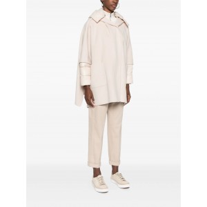 Pinko Medaglia Wool Poncho Beige Παλτό