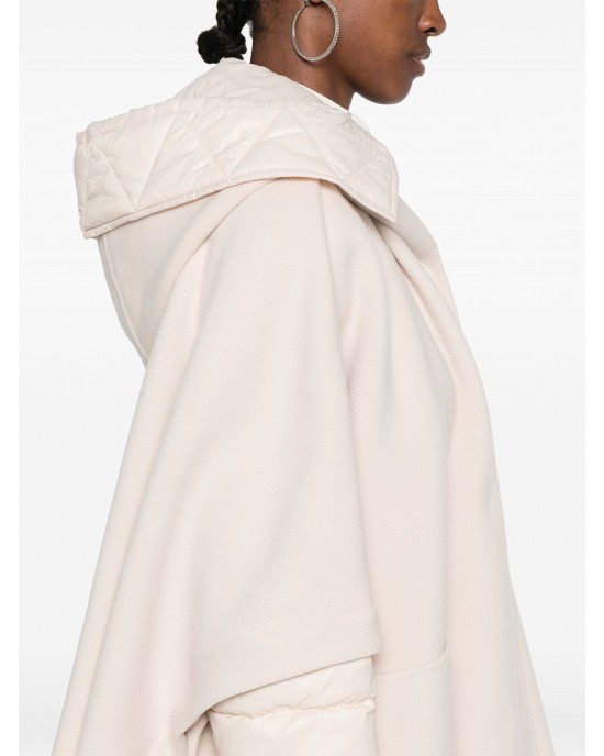 Pinko Medaglia Wool Poncho Beige Παλτό