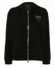 Pinko Gesso Zip-up Love Birds Logo Embroidery Crystals Black Ζακέτα