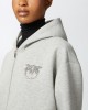 Pinko Gesso Zip-up Love Birds Logo Embroidery Crystals Grey Ζακέτα