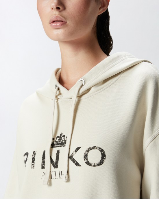 Pinko Bassani Beige Φούτερ Με Κουκούλα