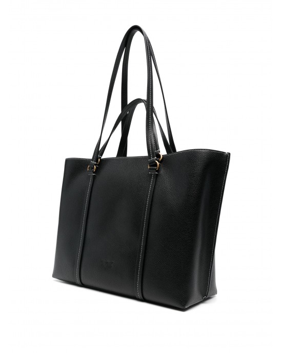 Pinko Miranda Shopper Big Black Leather Τσάντα