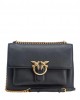 Pinko Love One Soft Big Black Leather Τσάντα