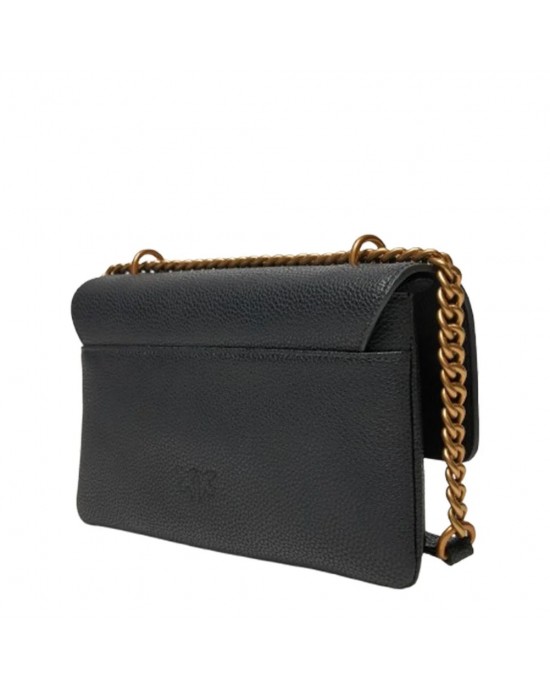 Pinko Love One Soft Mini Black Leather Τσάντα