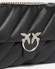 Pinko Puff Big Maxi Quilt Black Leather Τσάντα