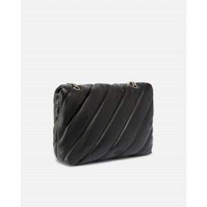 Pinko Large Shoulder Love Bag Puff Maxi Quilt Black Leather Τσάντα Ώμου