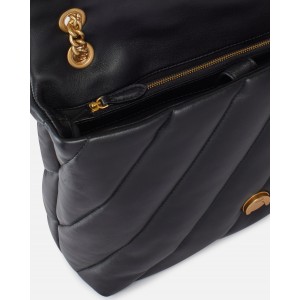 Pinko Puff Big Maxi Quilt Black Leather Τσάντα