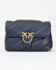 Pinko Puff Classic Maxi Quilt Blue Indaco Leather Τσάντα Pinko Puff Classic Maxi Quilt Blue Indaco Leather Τσάντα