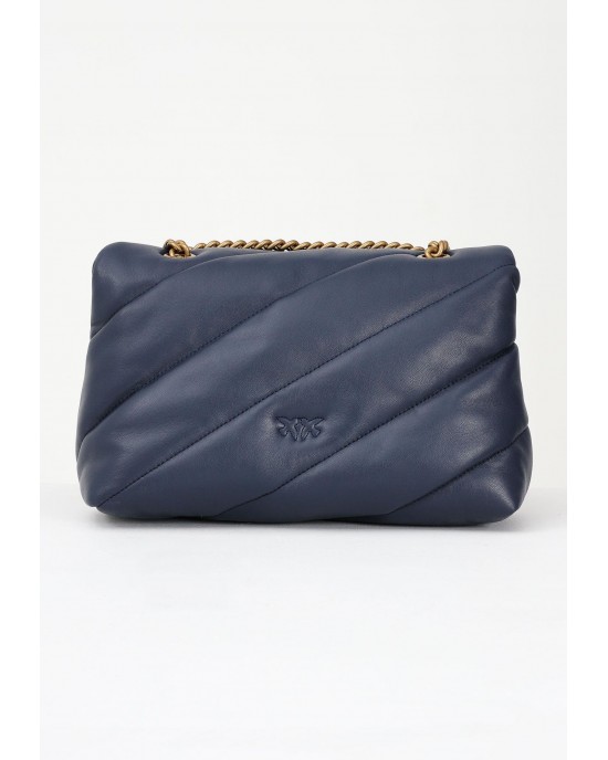 Pinko Puff Classic Maxi Quilt Blue Indaco Leather Τσάντα Pinko Puff Classic Maxi Quilt Blue Indaco Leather Τσάντα
