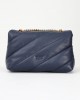 Pinko Puff Classic Maxi Quilt Blue Indaco Leather Τσάντα Pinko Puff Classic Maxi Quilt Blue Indaco Leather Τσάντα