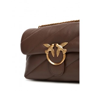 Pinko Puff Classic Maxi Quilt Marron Leather Τσάντα