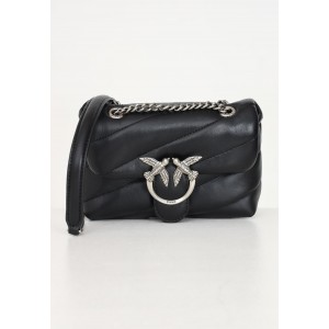 Pinko Puff Baby Maxi Quilt Black Leather Τσάντα