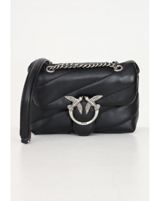 Pinko Puff Baby Maxi Quilt Black Leather Τσάντα Pinko Puff Baby Maxi Quilt Black Leather Τσάντα