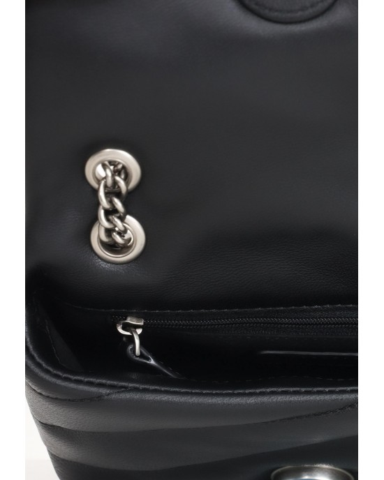 Pinko Puff Baby Maxi Quilt Black Leather Τσάντα Pinko Puff Baby Maxi Quilt Black Leather Τσάντα