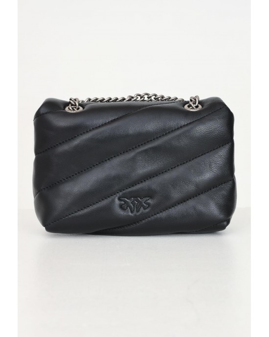Pinko Puff Baby Maxi Quilt Black Leather Τσάντα Pinko Puff Baby Maxi Quilt Black Leather Τσάντα