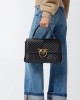 Pinko Big Lady Puff Chevron Black Leather Τσάντα Pinko Big Lady Puff Chevron Black Leather Τσάντα