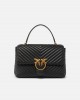 Pinko Big Lady Puff Chevron Black Leather Τσάντα Pinko Big Lady Puff Chevron Black Leather Τσάντα