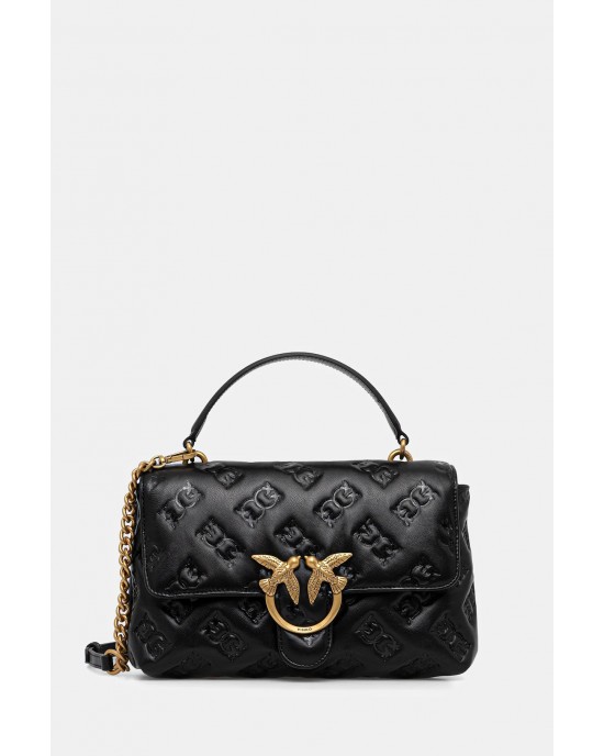 Pinko Love Lady Puff Classic In Branded Nappa Leather Black Τσάντα Pinko Love Lady Puff Classic In Branded Nappa Leather Black Τσάντα