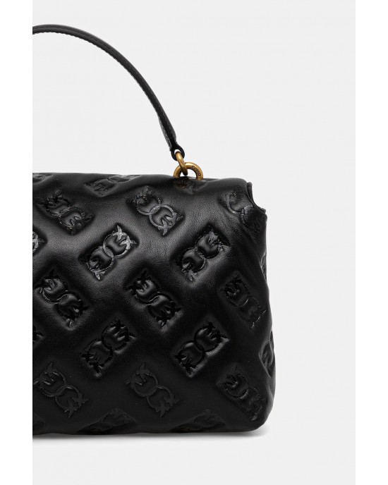 Pinko Love Lady Puff Classic In Branded Nappa Leather Black Τσάντα Pinko Love Lady Puff Classic In Branded Nappa Leather Black Τσάντα