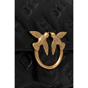 Pinko Love Lady Puff Classic In Branded Nappa Leather Black Τσάντα