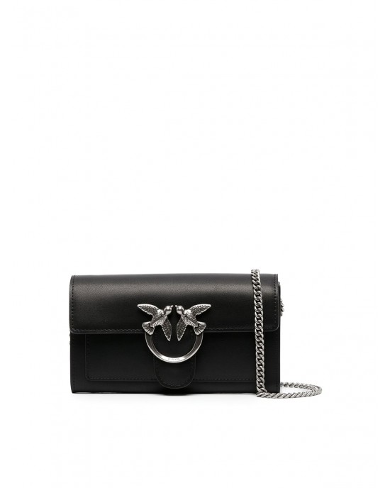 Pinko Love One Wallet Simply Black Leather Τσάντα Pinko Love One Wallet Simply Black Leather Τσάντα