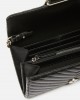 Pinko Love Bag One Wallet Chevron Black Leather Τσάντα