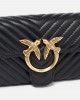 Pinko Love Bag One Wallet Chevron Black Leather Τσάντα