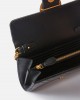 Pinko Love Bag One Wallet Chevron Black Leather Τσάντα